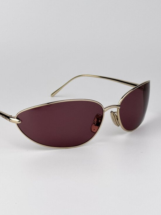 Loewe LW40164U 32U Wraparound Sunglasses Gold Frame Purple Lenses main image 8